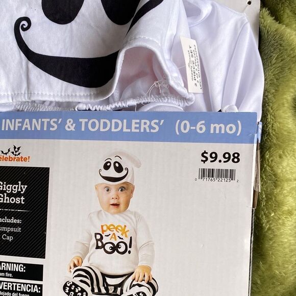 Giggly Ghost Infant Costume - White and Black 0-6 months - Picture 3 of 3